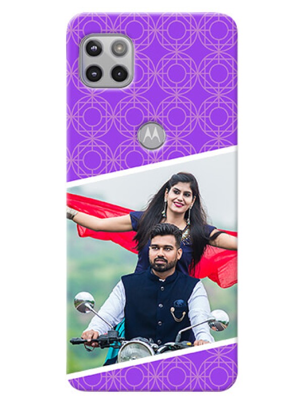 Custom Moto G 5G mobile back covers online: violet Pattern Design