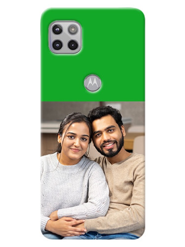 Custom Moto G 5G Personalised mobile covers: Green Pattern Design
