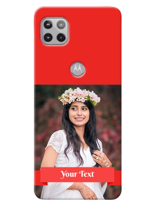Custom Moto G 5G Personalised mobile covers: Simple Red Color Design