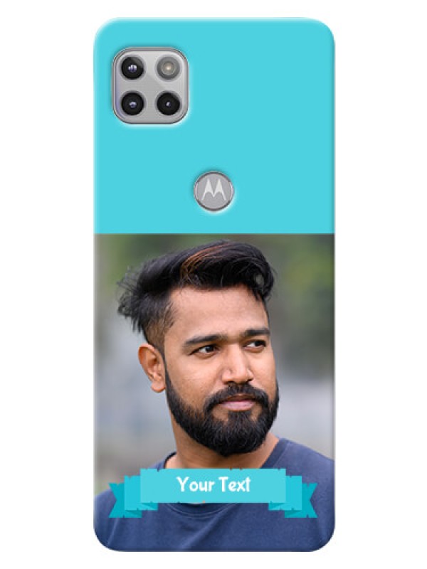 Custom Moto G 5G Personalized Mobile Covers: Simple Blue Color Design