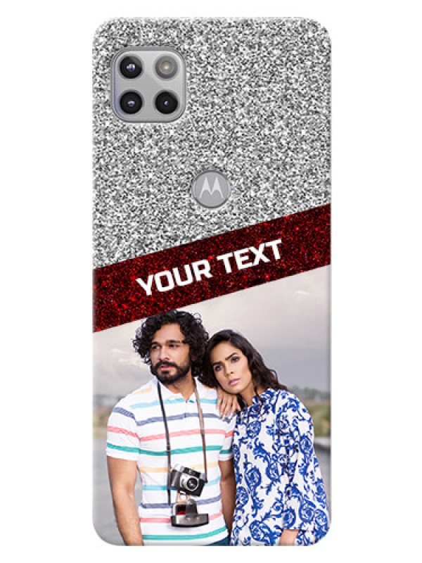 Custom Moto G 5G Mobile Cases: Image Holder with Glitter Strip Design