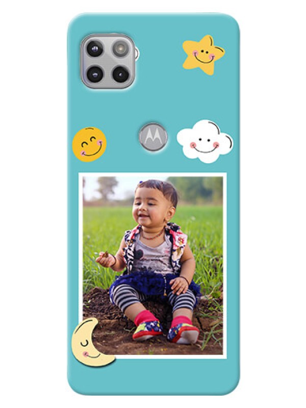 Custom Moto G 5G Personalised Phone Cases: Smiley Kids Stars Design