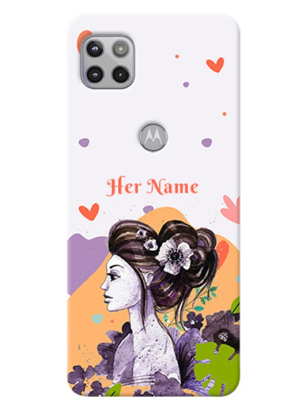 Custom Moto G 5G Custom Mobile Case with Woman And Nature Design