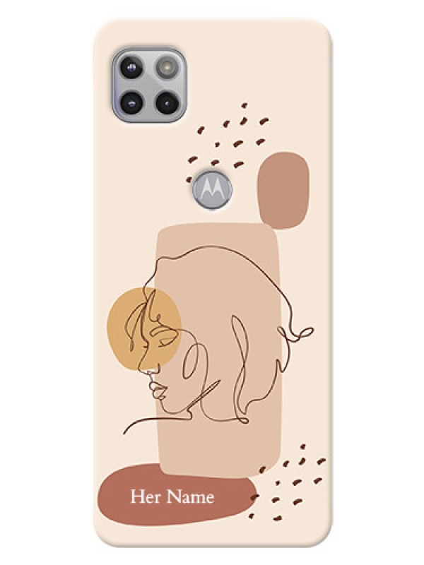 Custom Moto G 5G Custom Phone Covers: Calm Woman line art Design