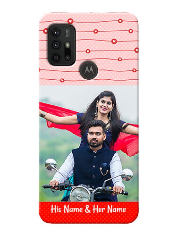 Custom Moto G10 Power Custom Phone Cases: Red Pattern Case Design