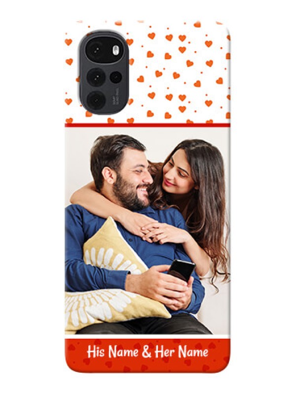 Custom Moto G22 Phone Back Covers: Orange Love Symbol Design