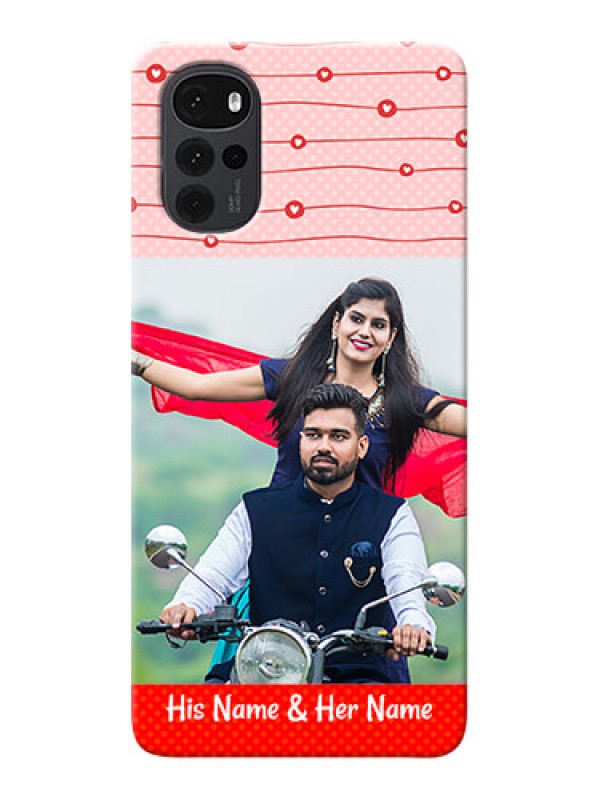 Custom Moto G22 Custom Phone Cases: Red Pattern Case Design