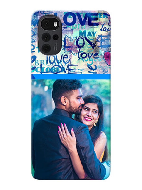 Custom Moto G22 Mobile Covers Online: Colorful Love Design