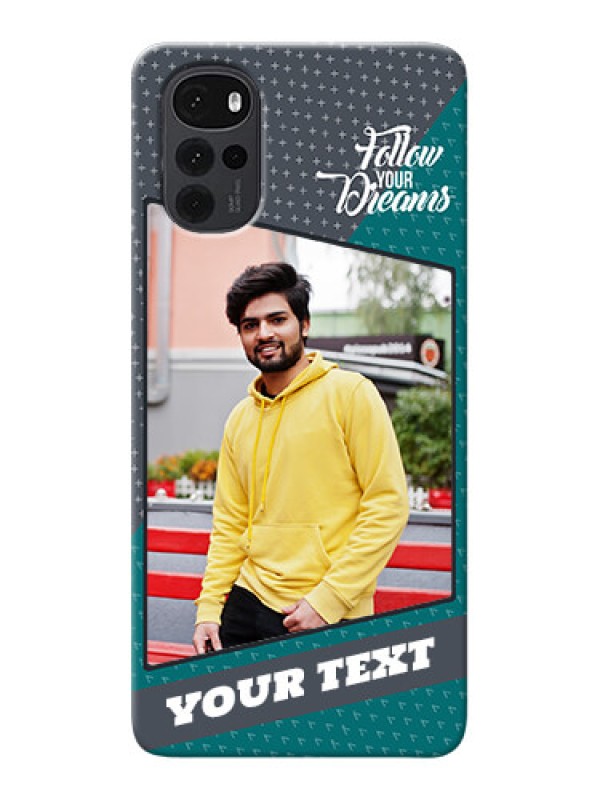 Custom Moto G22 Back Covers: Background Pattern Design with Quote