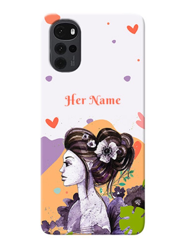 Custom Moto G22 Custom Mobile Case with Woman And Nature Design