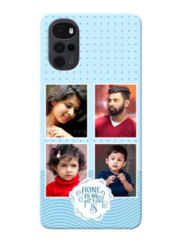 Custom Moto G22 Custom Phone Covers: Cute love quote with 4 pic upload Design