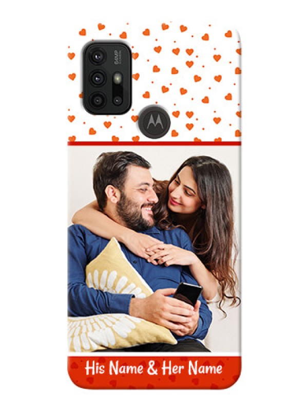 Custom Moto G30 Phone Back Covers: Orange Love Symbol Design