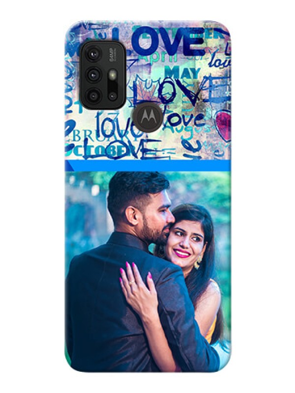 Custom Moto G30 Mobile Covers Online: Colorful Love Design