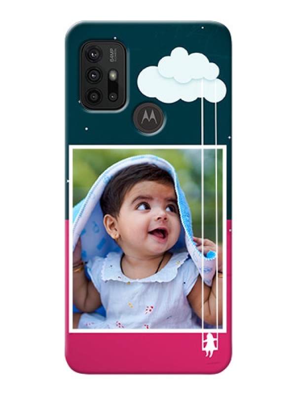 Custom Moto G30 custom phone covers: Cute Girl with Cloud Design
