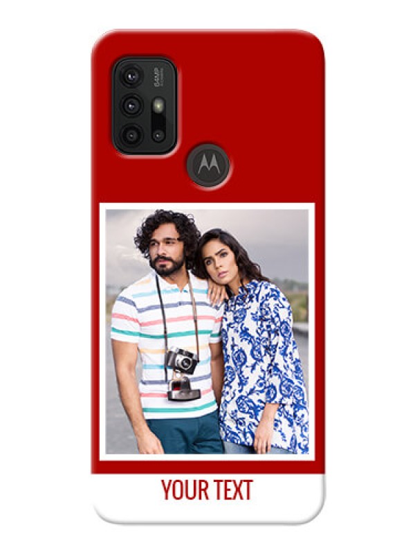 Custom Moto G30 mobile phone covers: Simple Red Color Design
