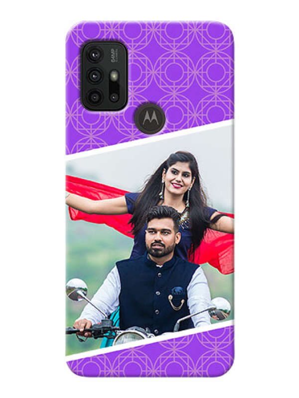 Custom Moto G30 mobile back covers online: violet Pattern Design