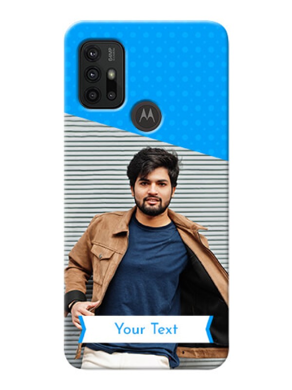 Custom Moto G30 Personalized Mobile Covers: Simple Blue Color Dotted Design