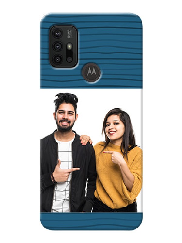 Custom Moto G30 Custom Phone Cases: Blue Pattern Cover Design