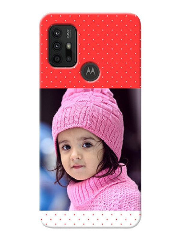 Custom Moto G30 personalised phone covers: Red Pattern Design