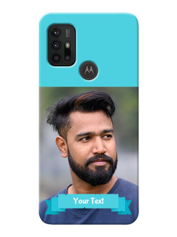 Custom Moto G30 Personalized Mobile Covers: Simple Blue Color Design
