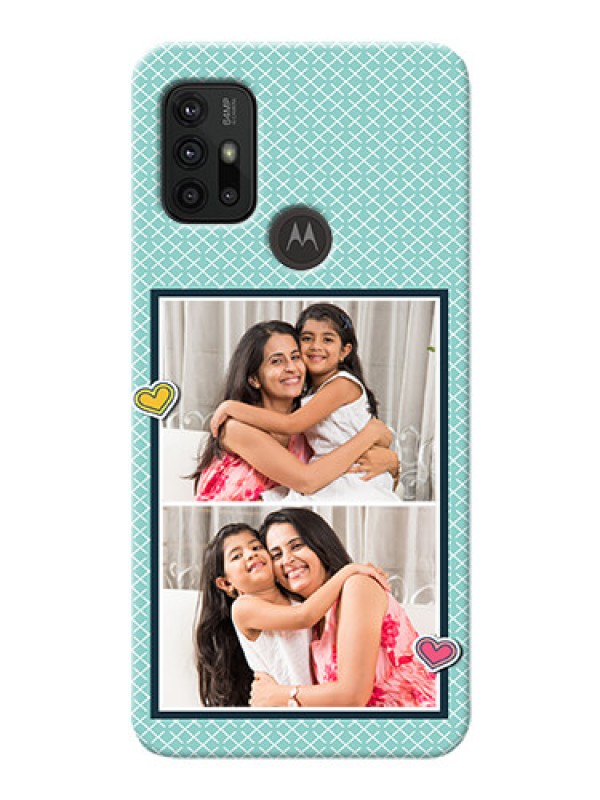 Custom Moto G30 Custom Phone Cases: 2 Image Holder with Pattern Design
