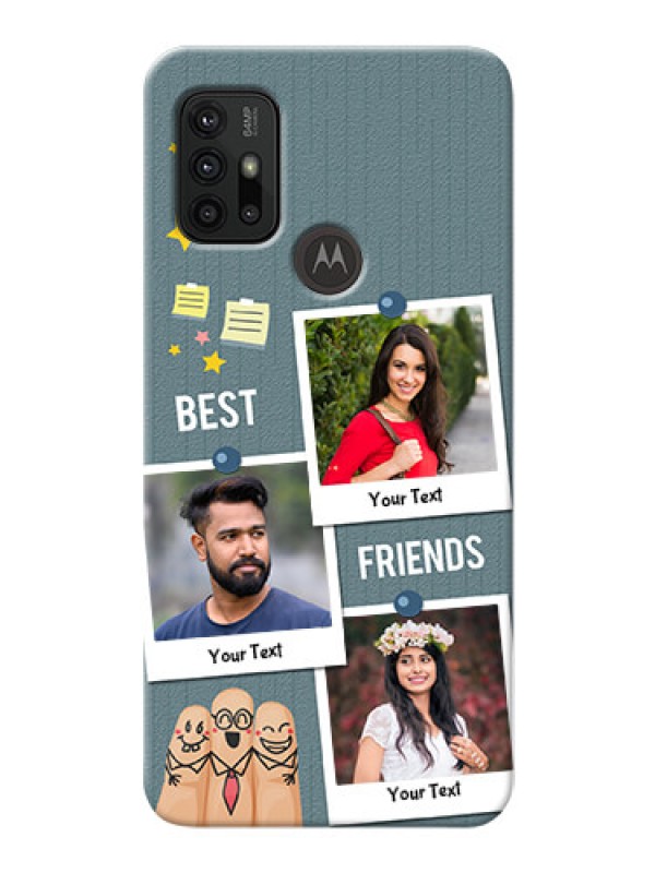 Custom Moto G30 Mobile Cases: Sticky Frames and Friendship Design