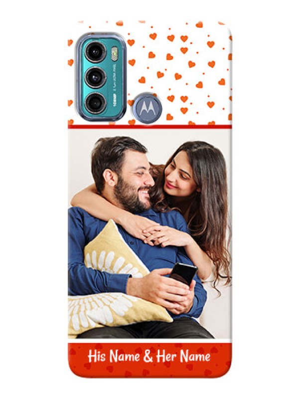Custom Moto G40 Fusion Phone Back Covers: Orange Love Symbol Design