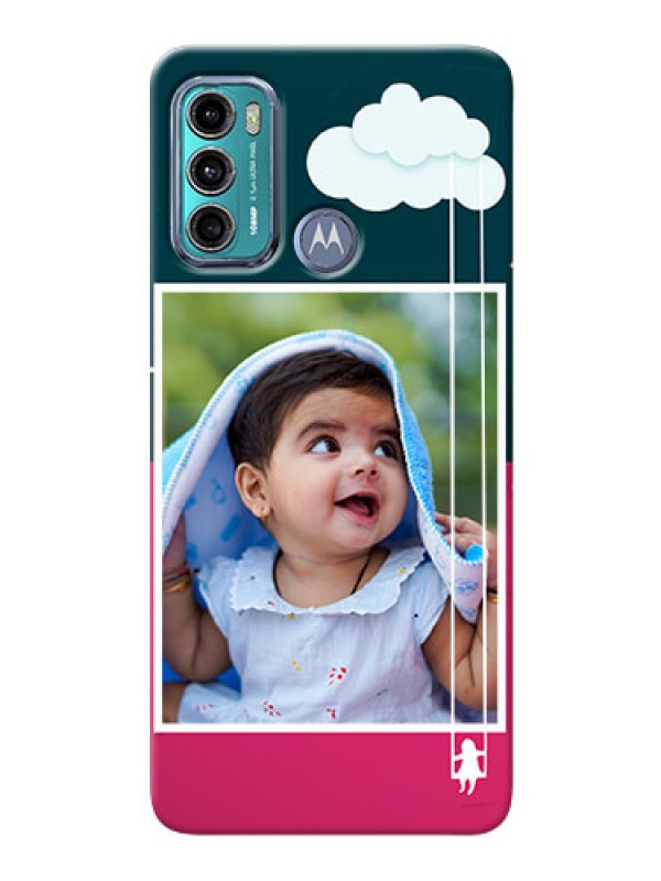 Custom Moto G40 Fusion custom phone covers: Cute Girl with Cloud Design