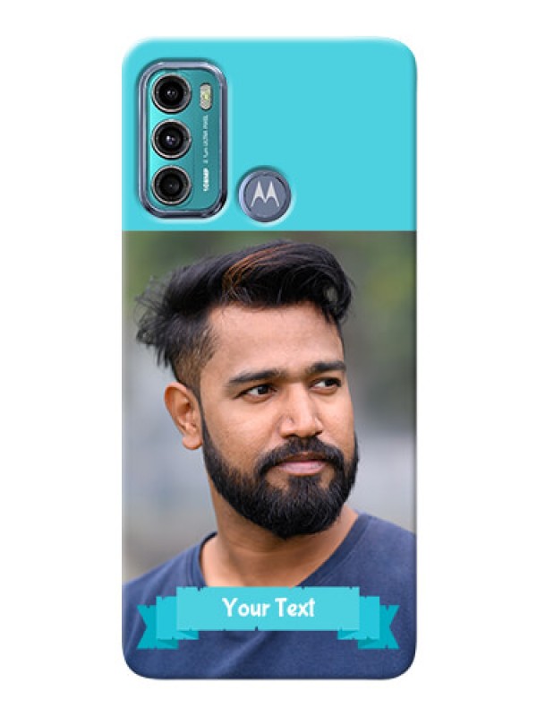 Custom Moto G40 Fusion Personalized Mobile Covers: Simple Blue Color Design