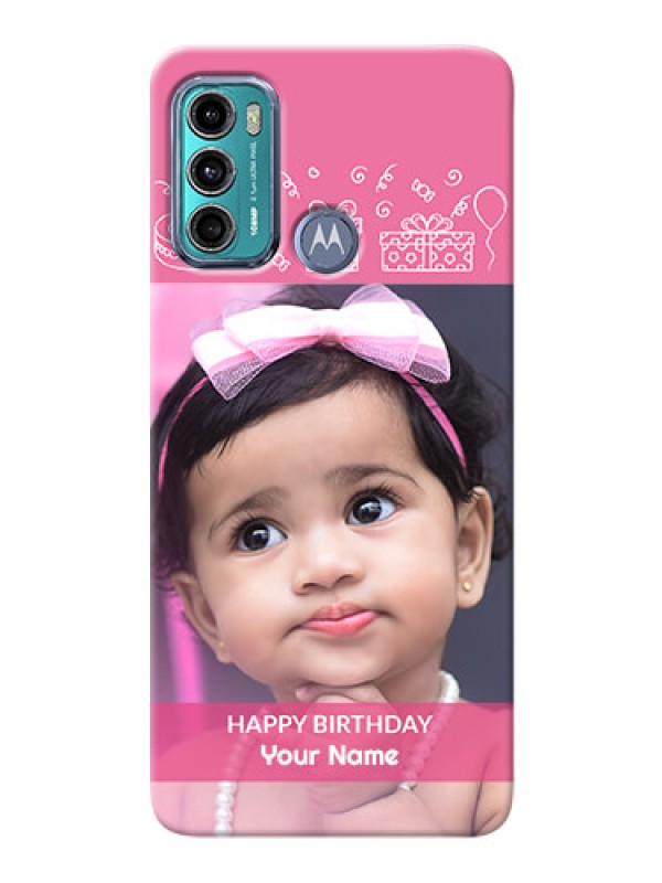 Custom Moto G40 Fusion Custom Mobile Cover with Birthday Line Art Design