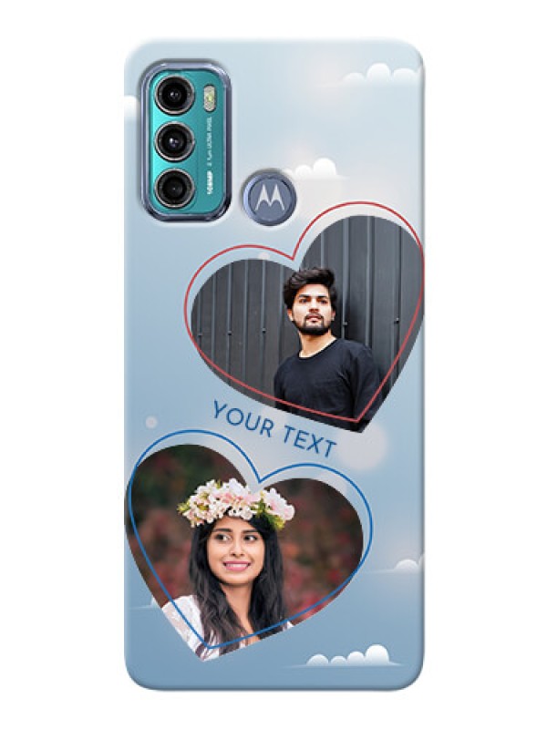 Custom Moto G40 Fusion Phone Cases: Blue Color Couple Design 