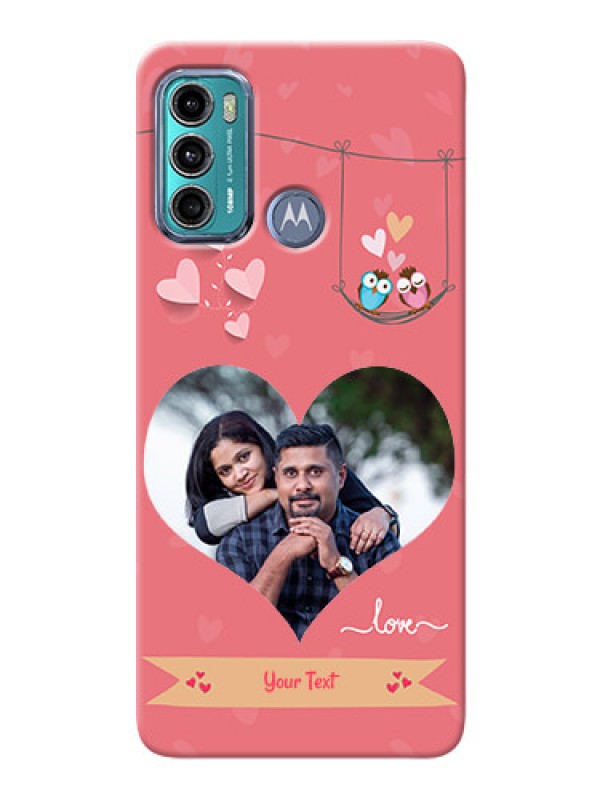 Custom Moto G40 Fusion custom phone covers: Peach Color Love Design 