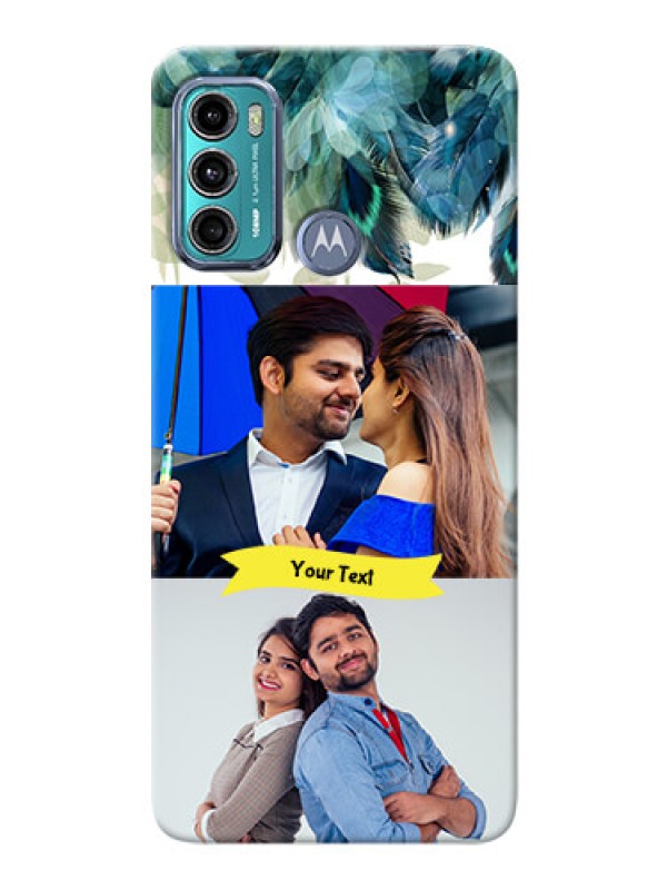 Custom Moto G40 Fusion Phone Cases: Image with Boho Peacock Feather Design