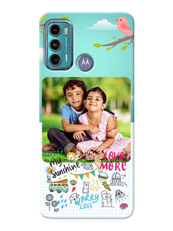 Custom Moto G40 Fusion phone cases online: Doodle love Design