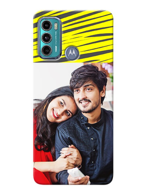 Custom Moto G40 Fusion Personalised mobile covers: Yellow Abstract Design