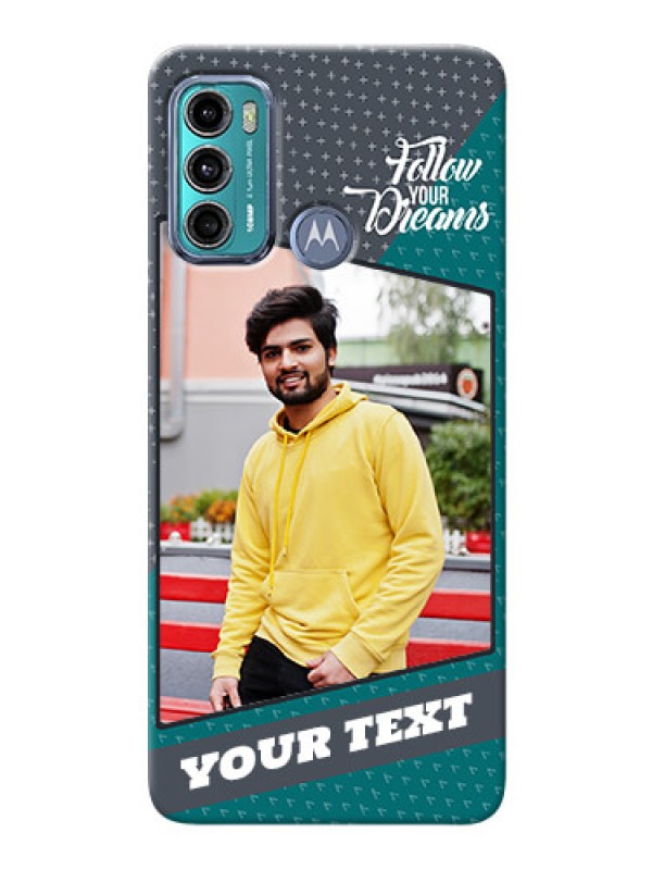 Custom Moto G40 Fusion Back Covers: Background Pattern Design with Quote