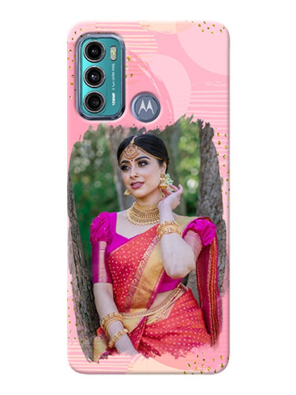 Custom Moto G40 Fusion Phone Covers for Girls: Gold Glitter Splash Design