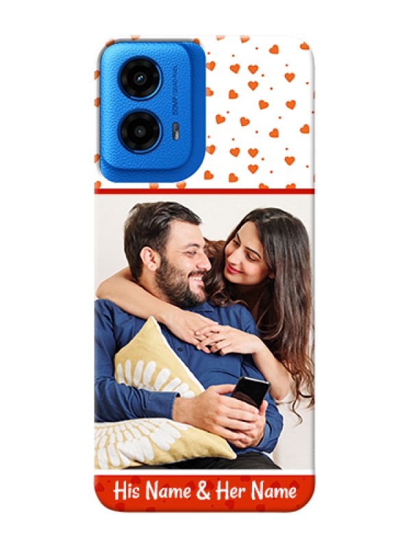 Custom Moto G45 5G Custom Hard Phone Case - Orange Love Symbol Design