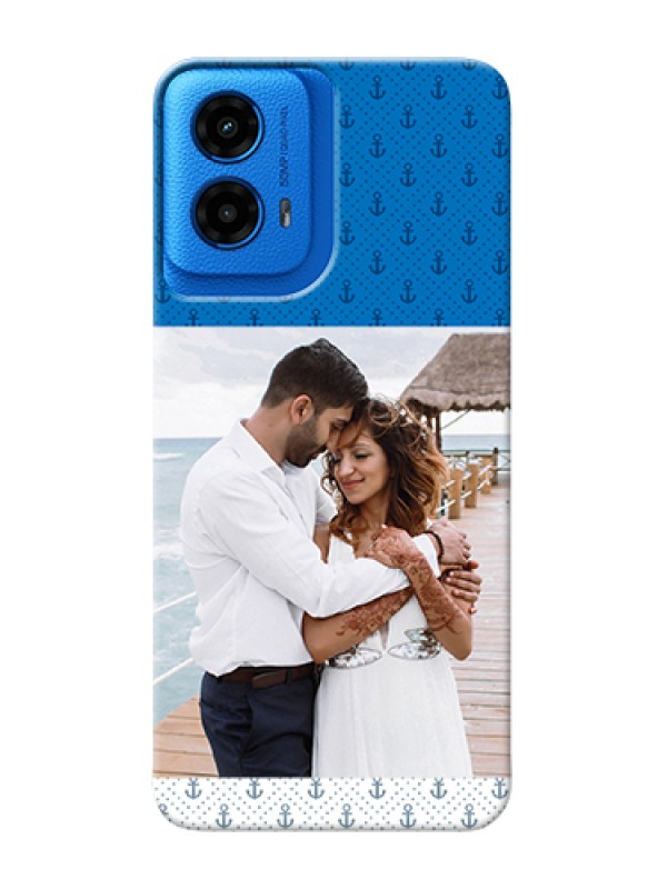 Custom Moto G45 5G Custom Hard Phone Case - Blue Anchors Design