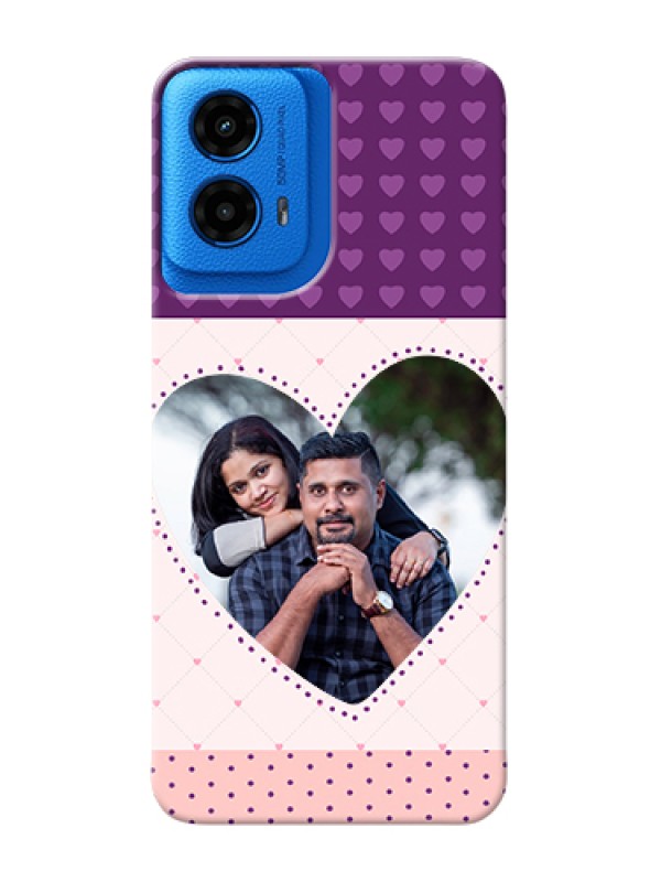 Custom Moto G45 5G Custom Hard Phone Case - Violet Love Dots Design