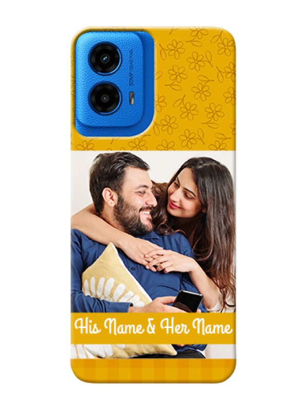 Custom Moto G45 5G Custom Hard Phone Case - Yellow Floral Design