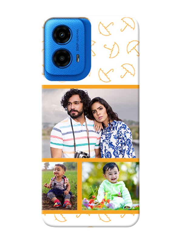 Custom Moto G45 5G Custom Hard Phone Case - Yellow Pattern Design