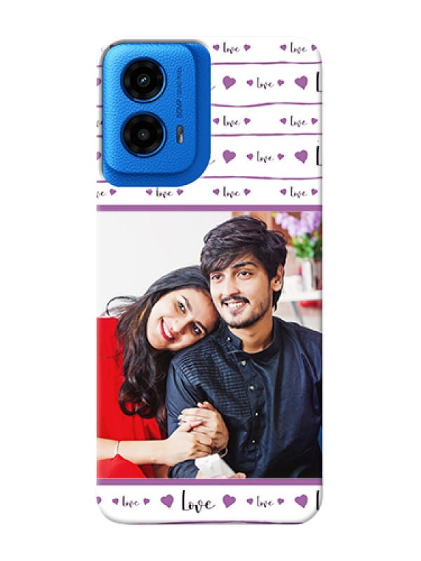 Custom Moto G45 5G Custom Hard Phone Case - Couples Heart Design