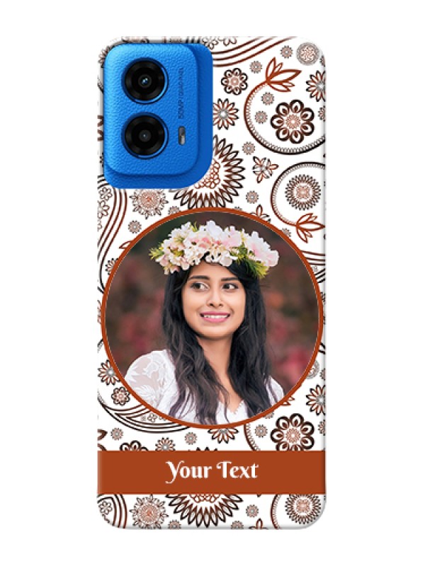 Custom Moto G45 5G Custom Hard Phone Case - Abstract Flower Design