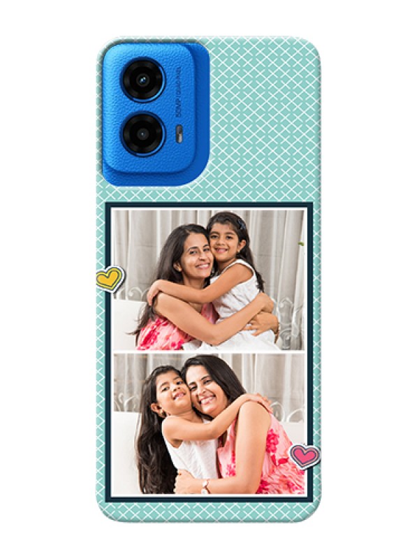 Custom Moto G45 5G Custom Hard Phone Case - 2 Image Holder With Pattern Design