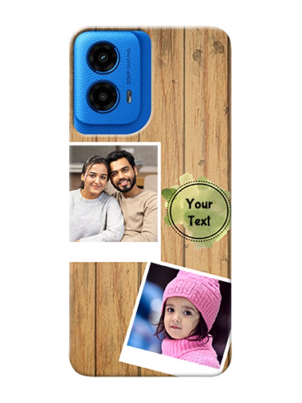 Custom Moto G45 5G Custom Hard Phone Case - Wooden Texture Design