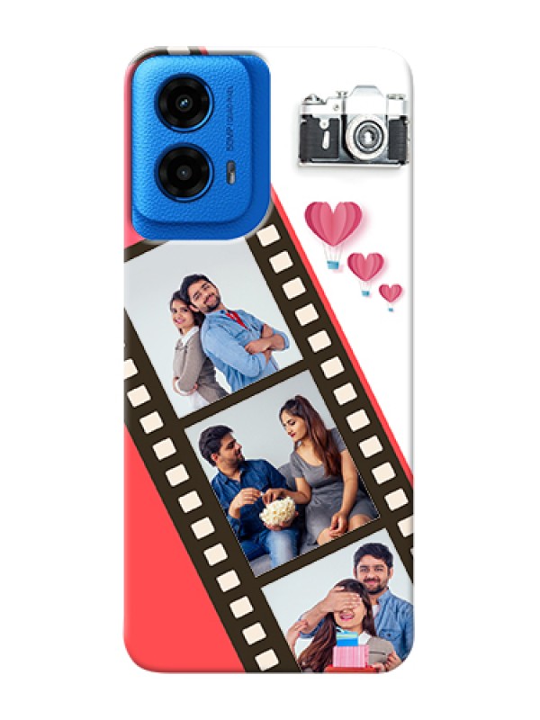 Custom Moto G45 5G Custom Hard Phone Case - 3 Image Holder With Film Reel