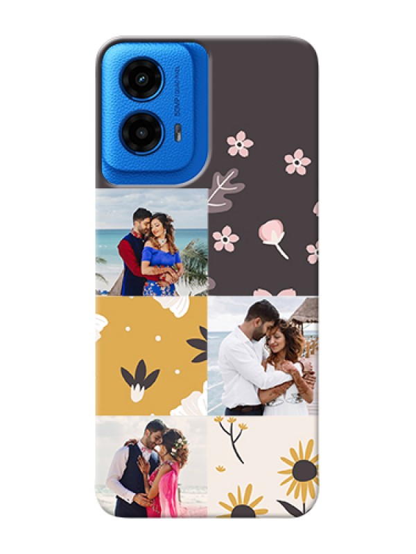 Custom Moto G45 5G Custom Hard Phone Case - 3 Images With Floral Design
