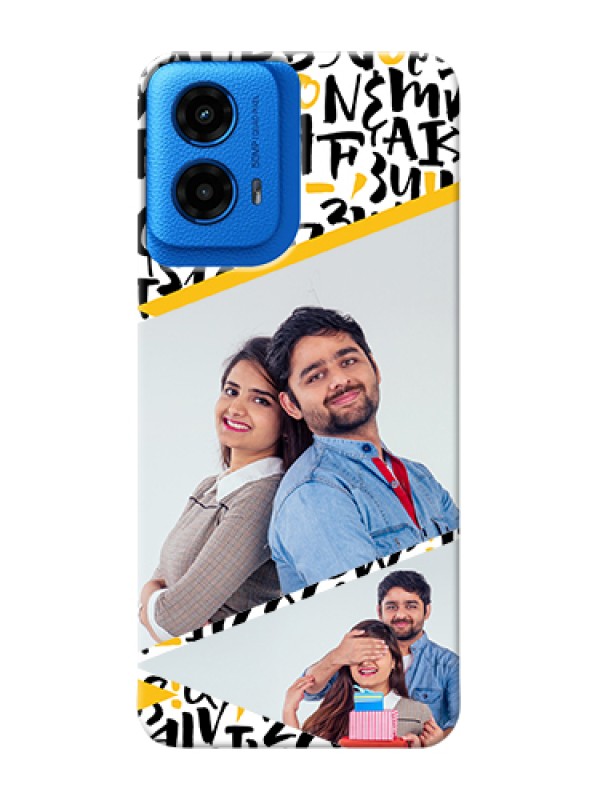 Custom Moto G45 5G Custom Hard Phone Case - Letters Pattern Design