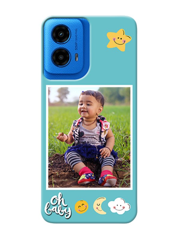 Custom Moto G45 5G Custom Hard Phone Case - Smiley Kids Stars Design
